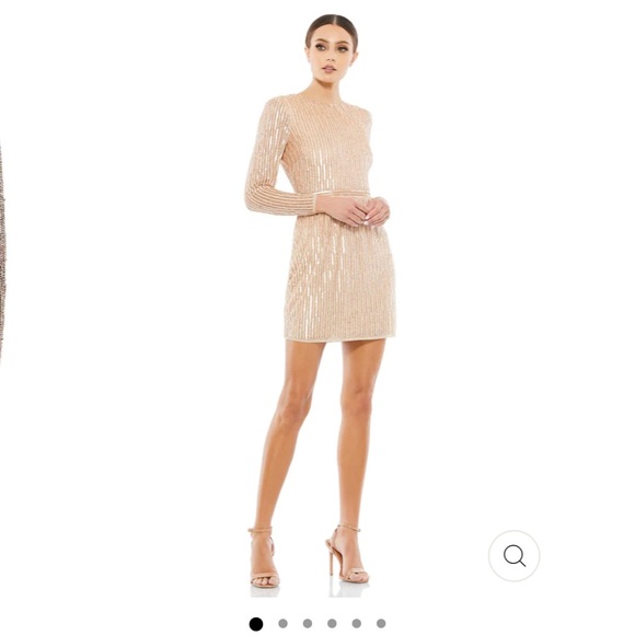Mac Duggal Dresses & Skirts - NWOT Mac Duggal blush long sleeve sequin cocktail mini dress